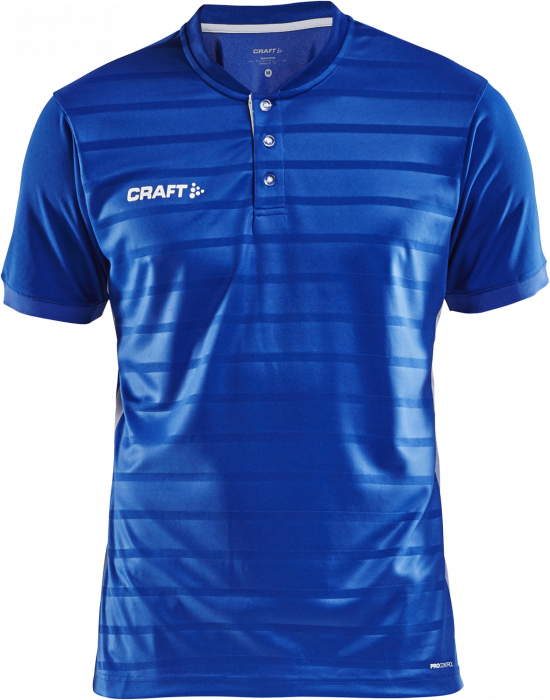 Craft - Pro Control Button Jersey Youth - Bleu & blanc