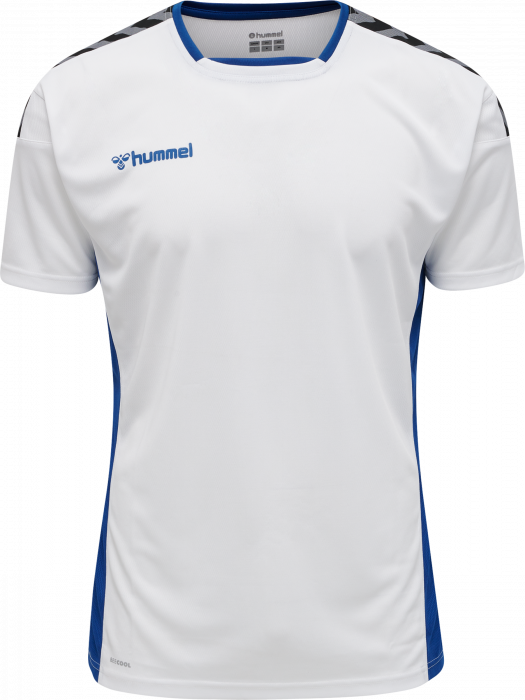 Hummel - Authentic Poly Jersey S/s - Bianco & true blue
