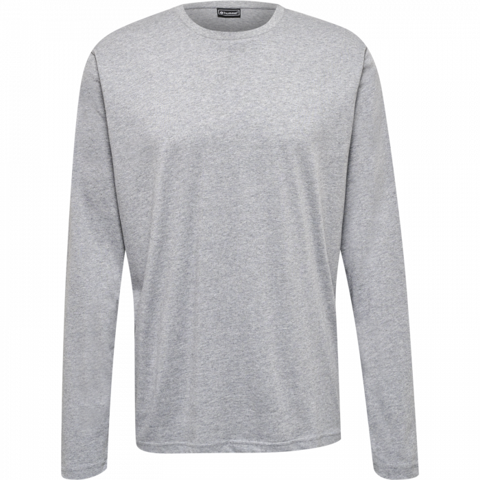 Hummel - Red Heavy Longsleeve T-Shirt - Grey Melange