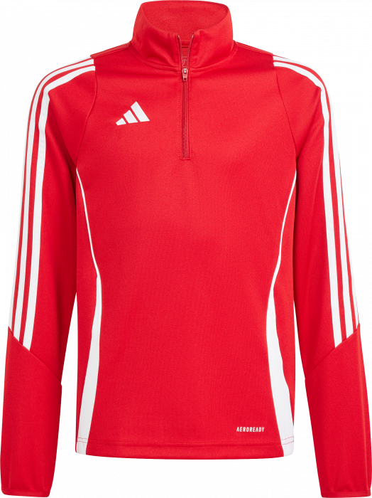 Adidas - Tiro 24 Træningstrøje Med Halv Lynlås - Team Power Red & hvid