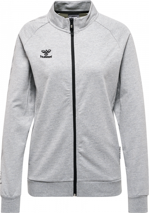 Hummel - Move Grid Cotton Zip Jacket Women - Grey Melange