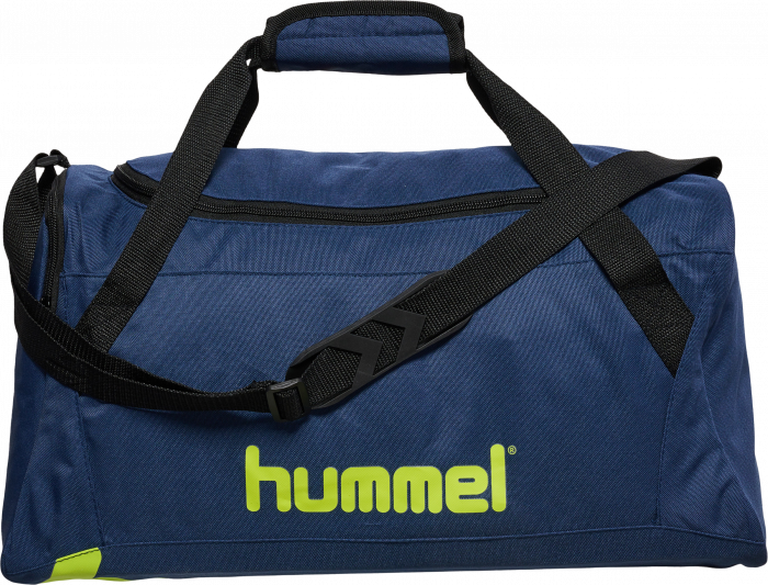 Hummel - Sports Bag Medium - Dark Denim  & lime