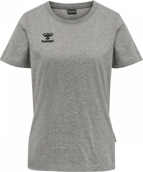 Hummel - Move Grid Bomulds T-Shirt Dame - Grey Melange