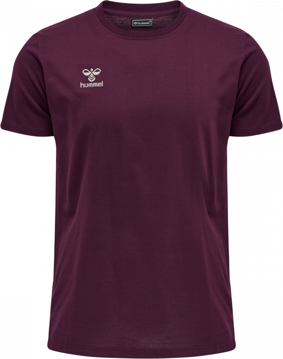 Hummel - Move Grid Bomulds T-Shirt - Grape Wine