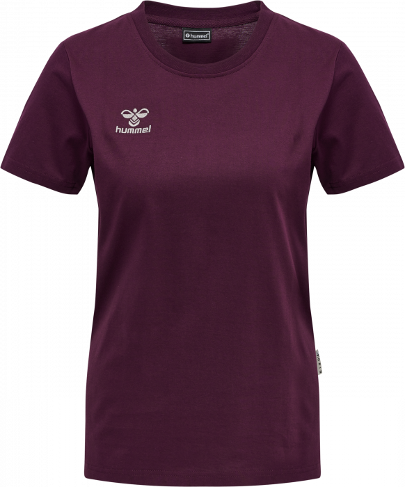 Hummel - Move Grid Bomulds T-Shirt Dame - Grape Wine