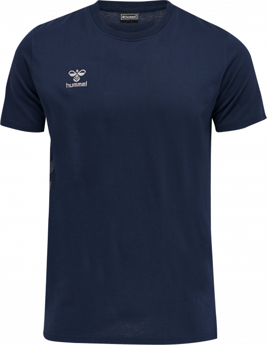 Hummel - Move Grid Bomulds T-Shirt - Marine