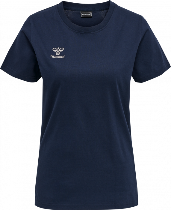 Hummel - Move Grid Bomulds T-Shirt Dame - Marine