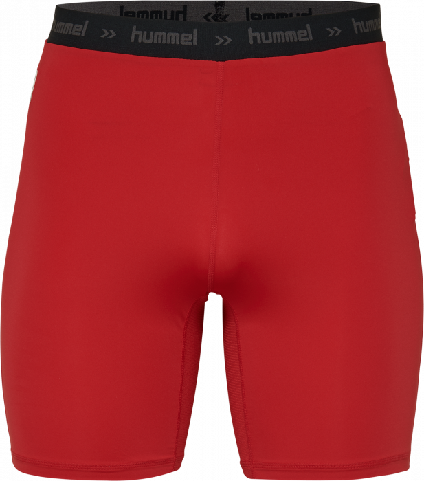Hummel - Performance Tight Shorts - True Red & black