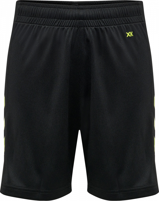 Hummel - Core Xk Poly Shorts - Black & lime