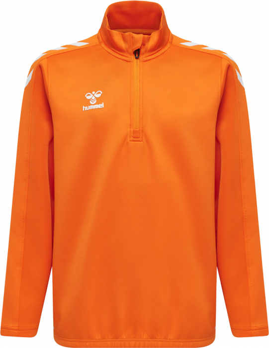 Hummel - Core Xk Half Zip Sweater Jr - Orange & weiß