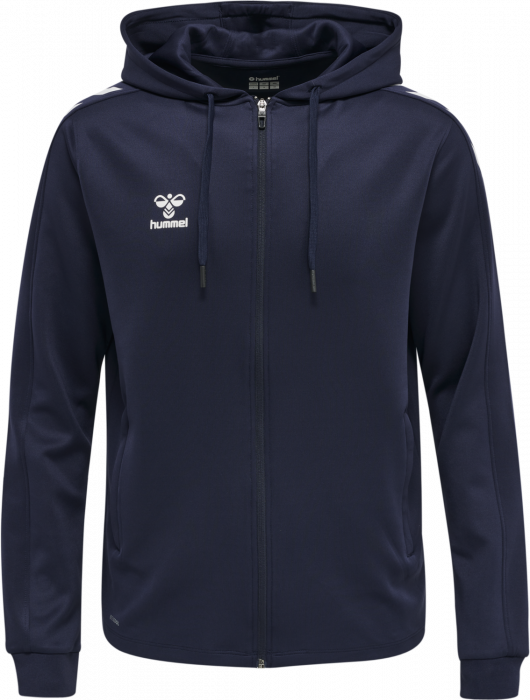 Hummel - Core Xk Poly Hoodie With Zipper - Marine & wit