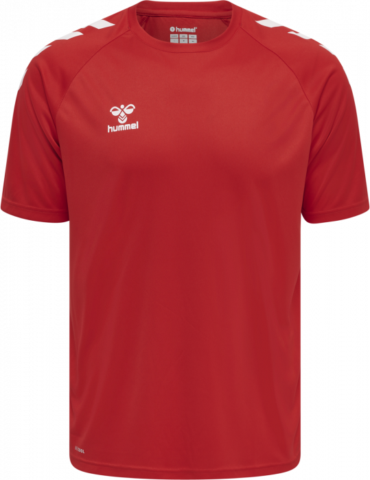 Hummel - Core Xk Poly T-Shirt - True Red & biały