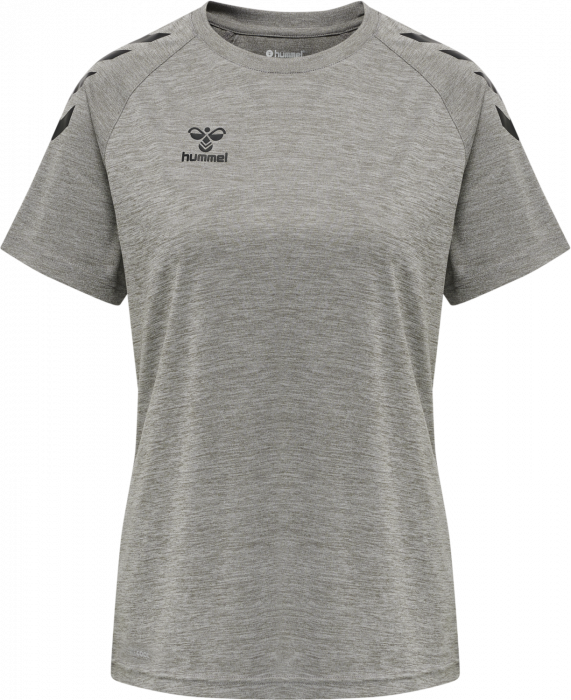 Hummel - Core Xk Poly T-Shirt Women - Grey Melange & negro