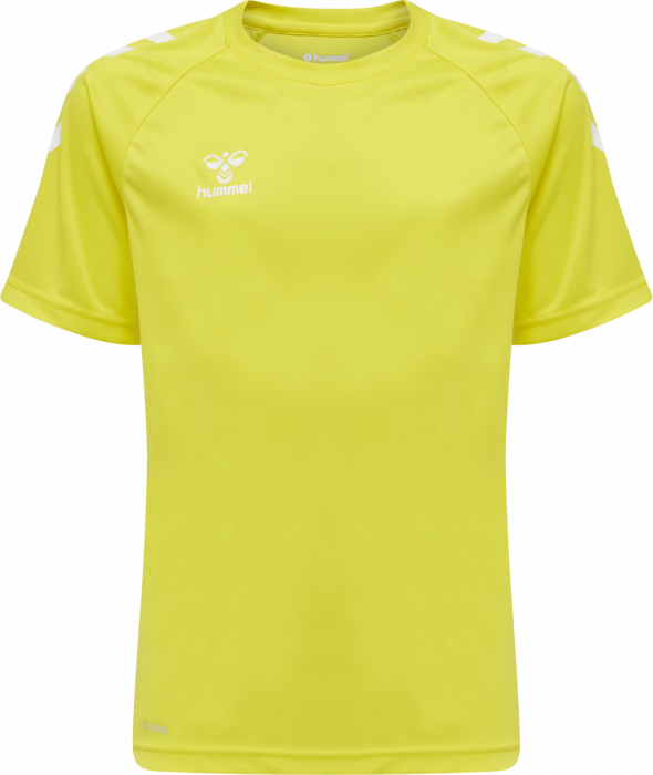Hummel - Core Xk Poly T-Shirt Jr - Blazing Yellow & bianco